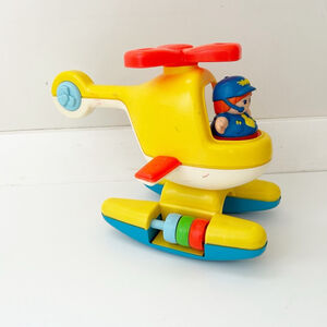 Vintage 1987 Playskool Weebles Helicopter Toy Pre-School Interactive Toy